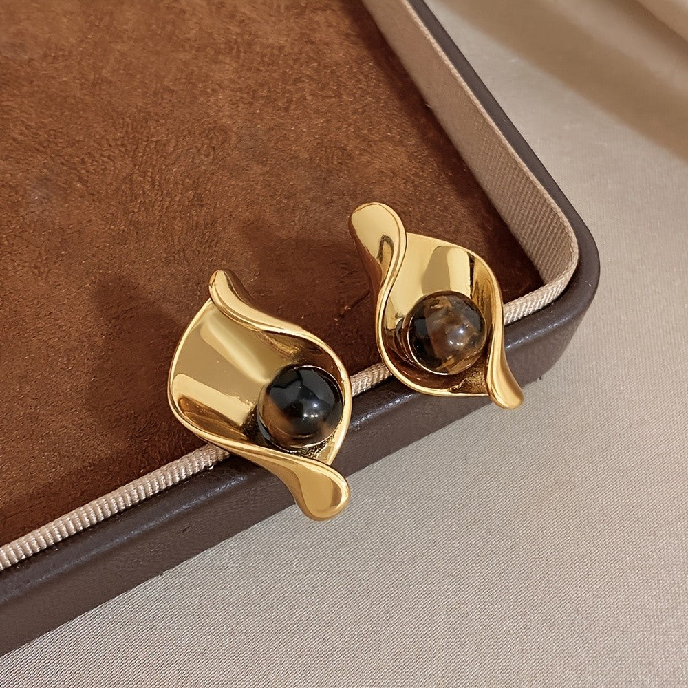 Vintage Tiger's Eye Swirl Earrings