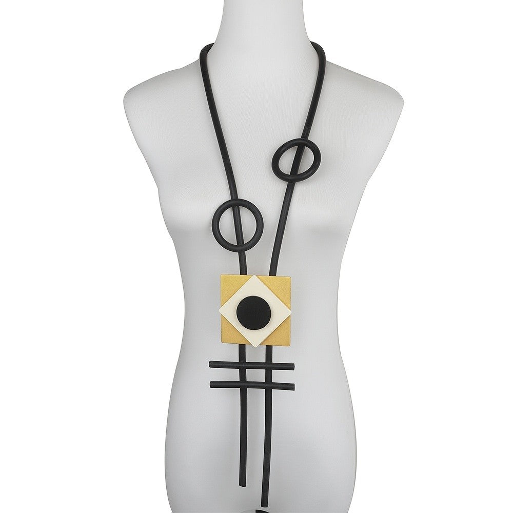 Geometric Color Block Silica Gel Necklace