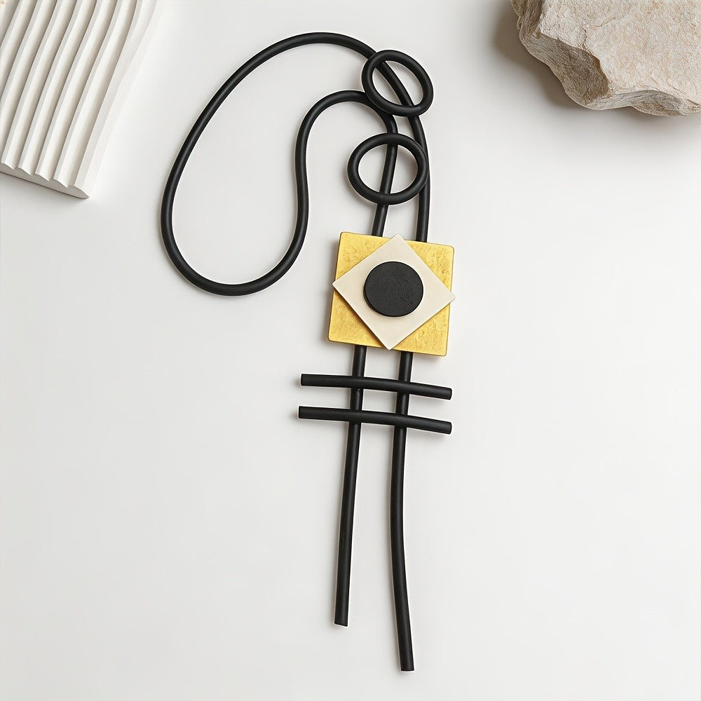 Geometric Color Block Silica Gel Necklace
