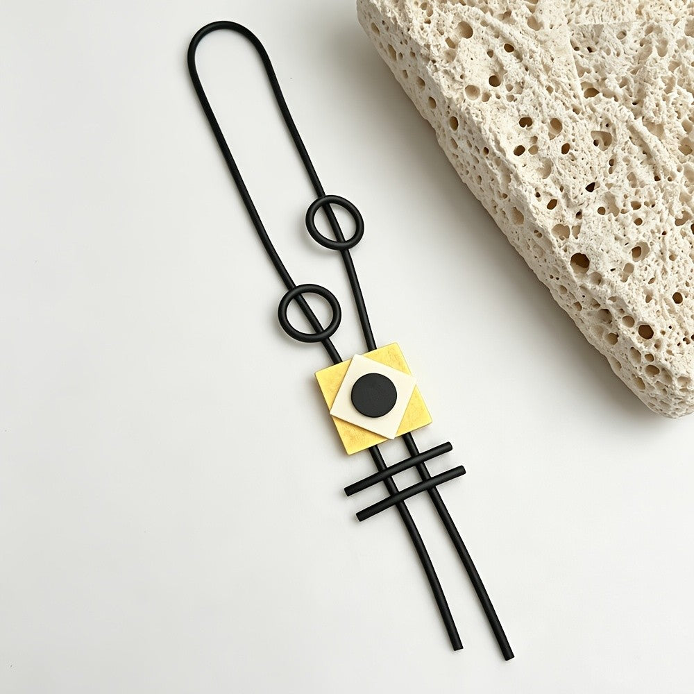Geometric Color Block Silica Gel Necklace