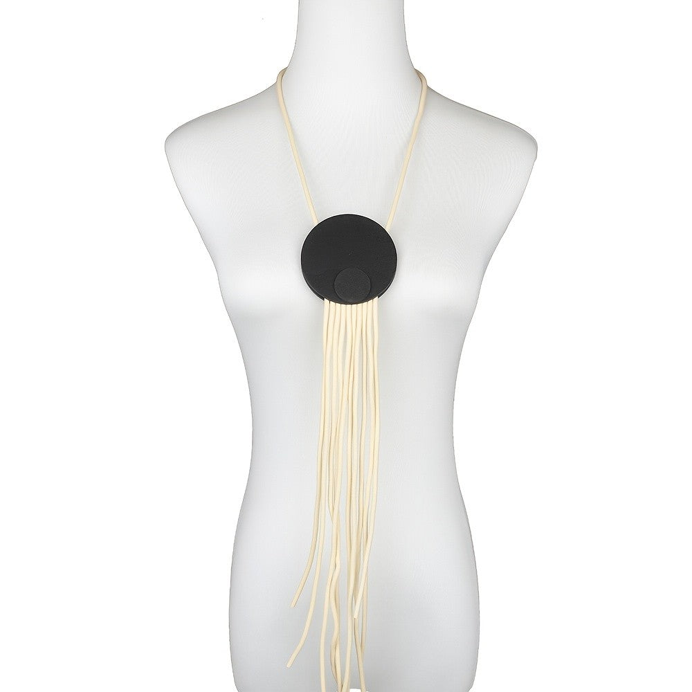 Black Circle Tassel Necklace