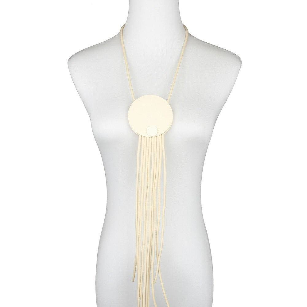 Black Circle Tassel Necklace