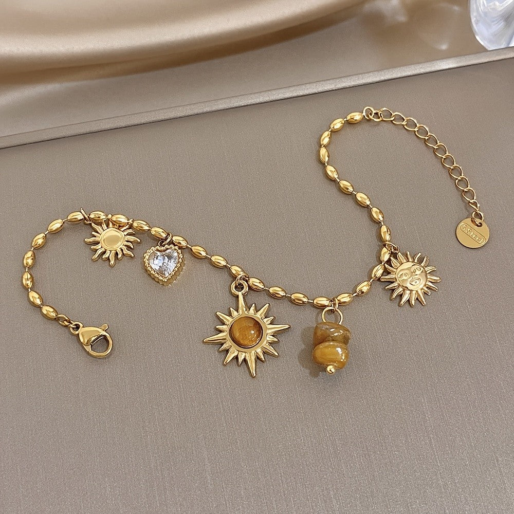 18k Sun Stone Charm Bracelet