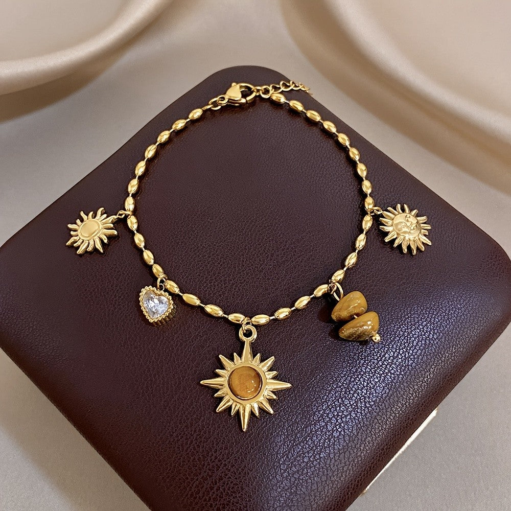 18k Sun Stone Charm Bracelet