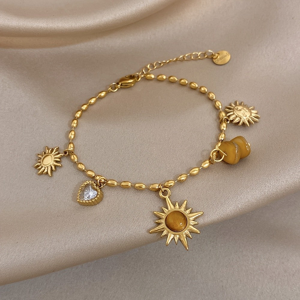 18k Sun Stone Charm Bracelet