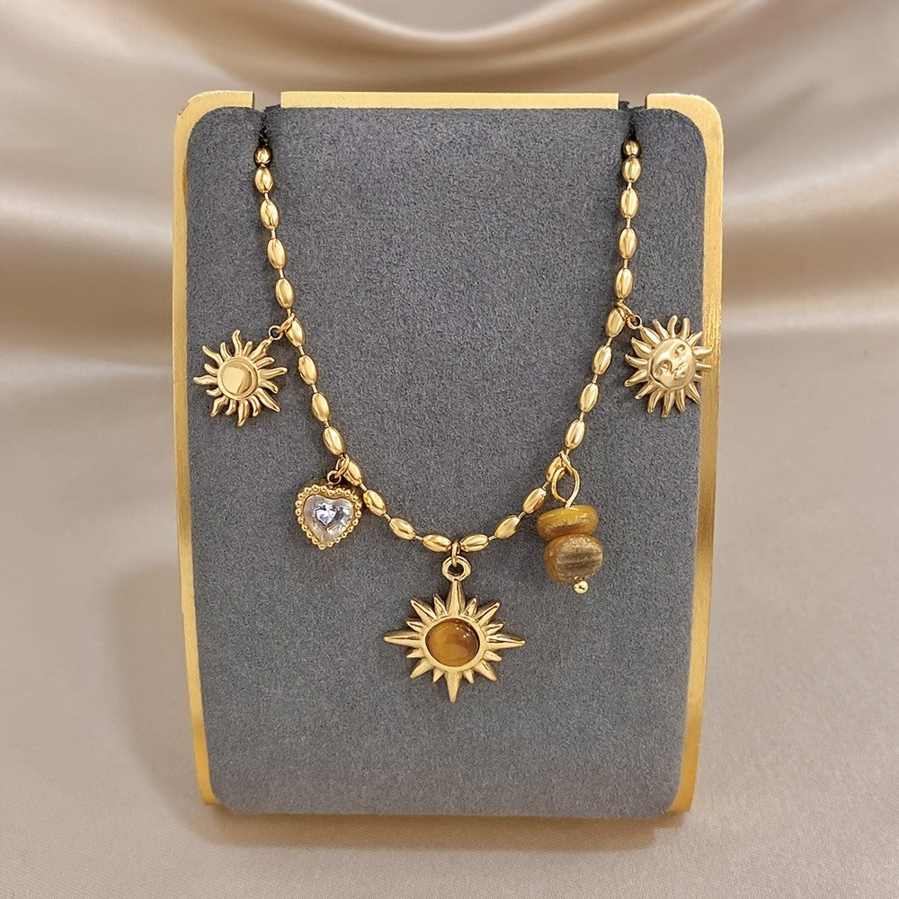 18k Sun Stone Charm Bracelet