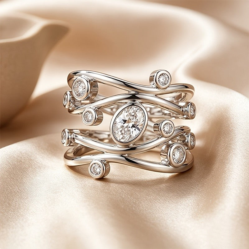 Multi-Layer Wrapped Stone Ring