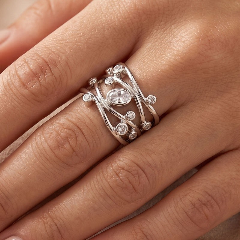 Multi-Layer Wrapped Stone Ring
