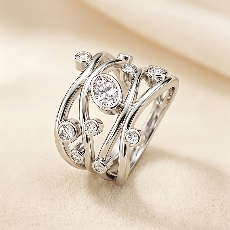 Multi-Layer Wrapped Stone Ring