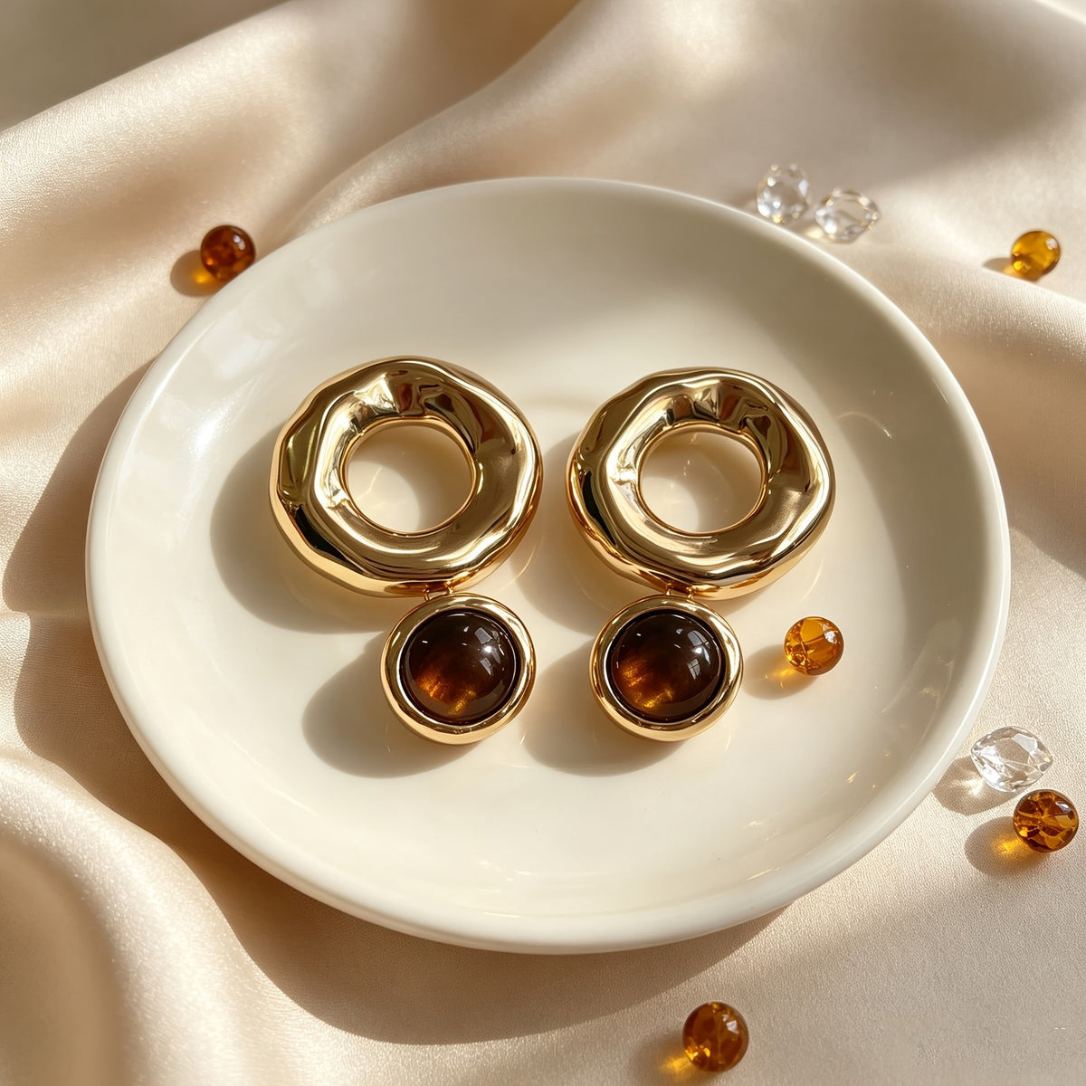 Vintage Gold Hollow Drop Earrings