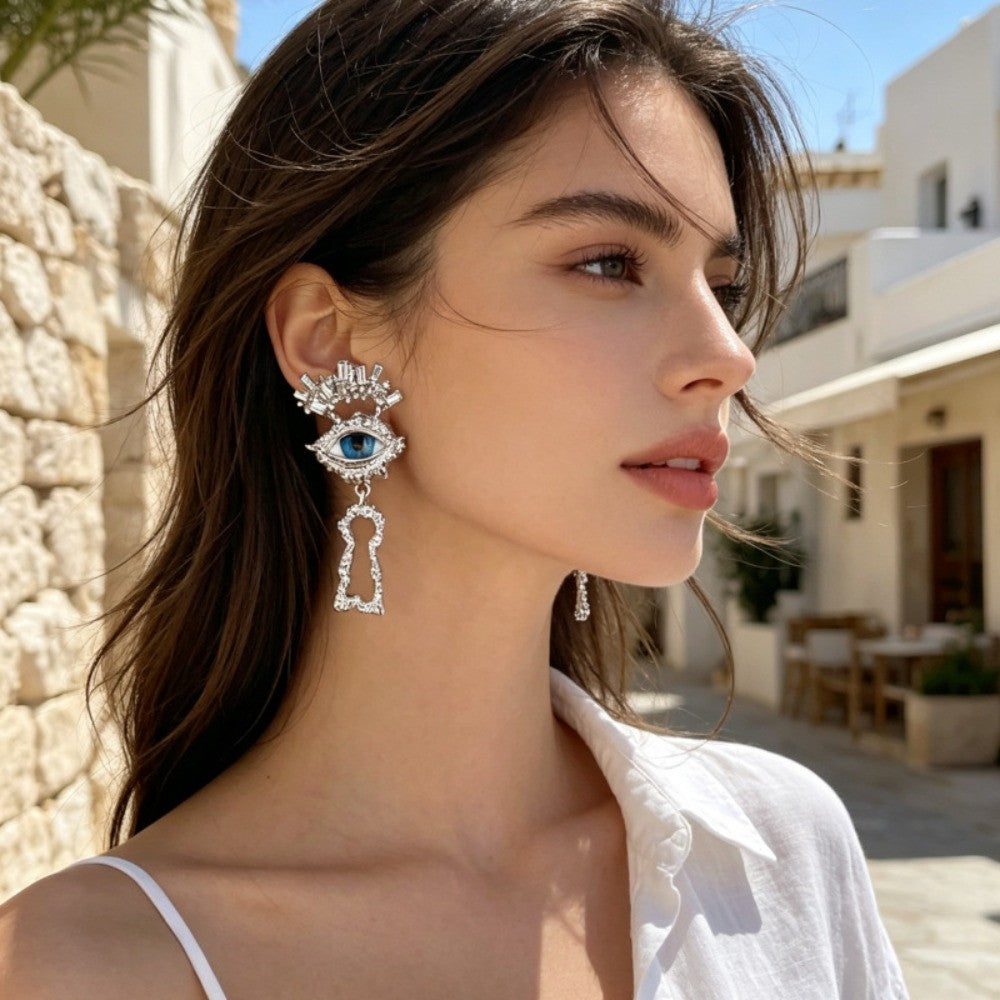 Vintage Eye Keyhole Earrings