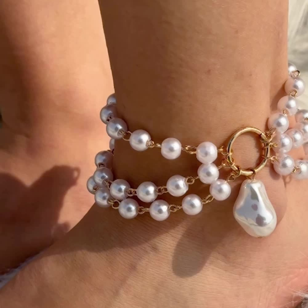 Multi-Layer Irregular Pearl Anklet