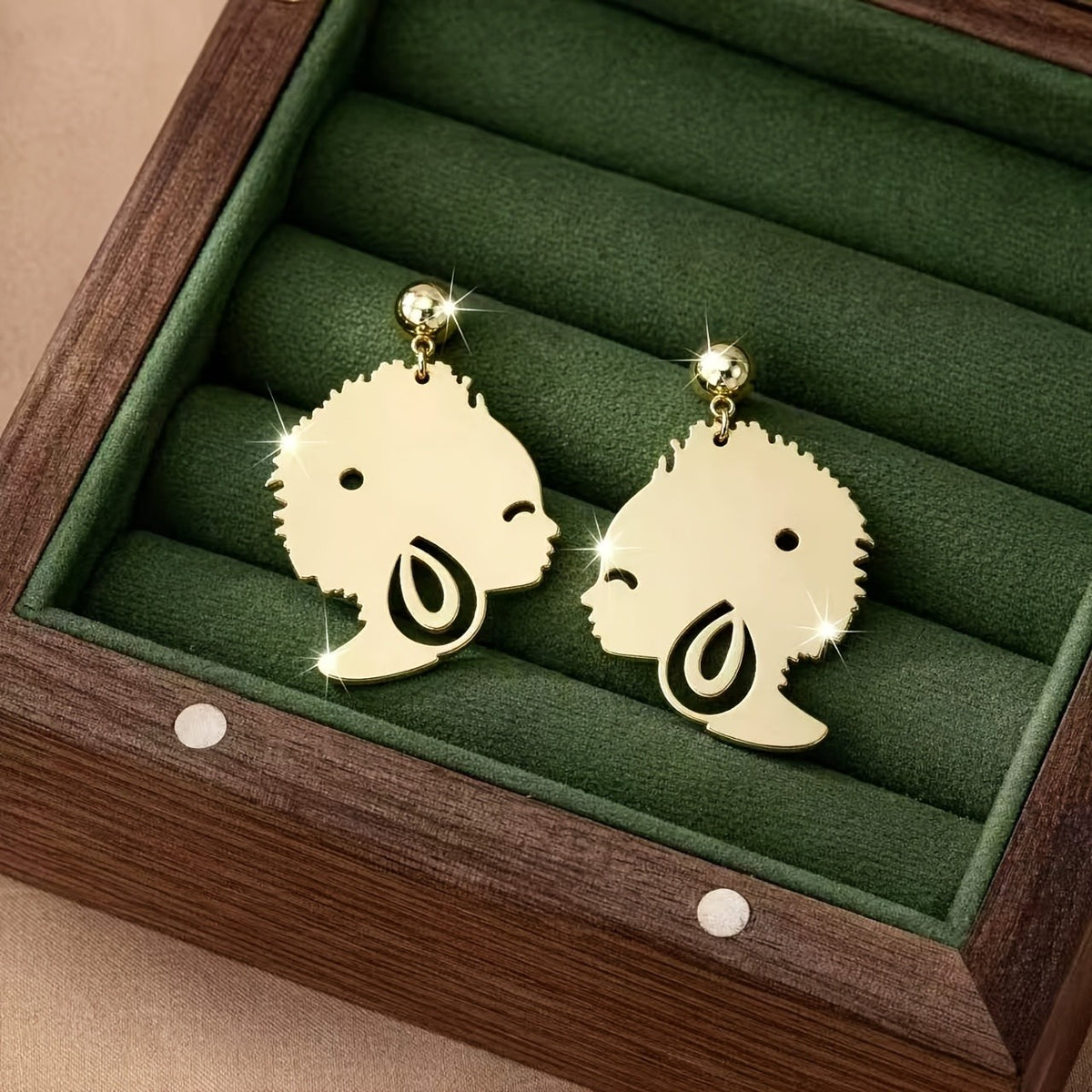 Vintage Abstract Face Silhouette Earrings