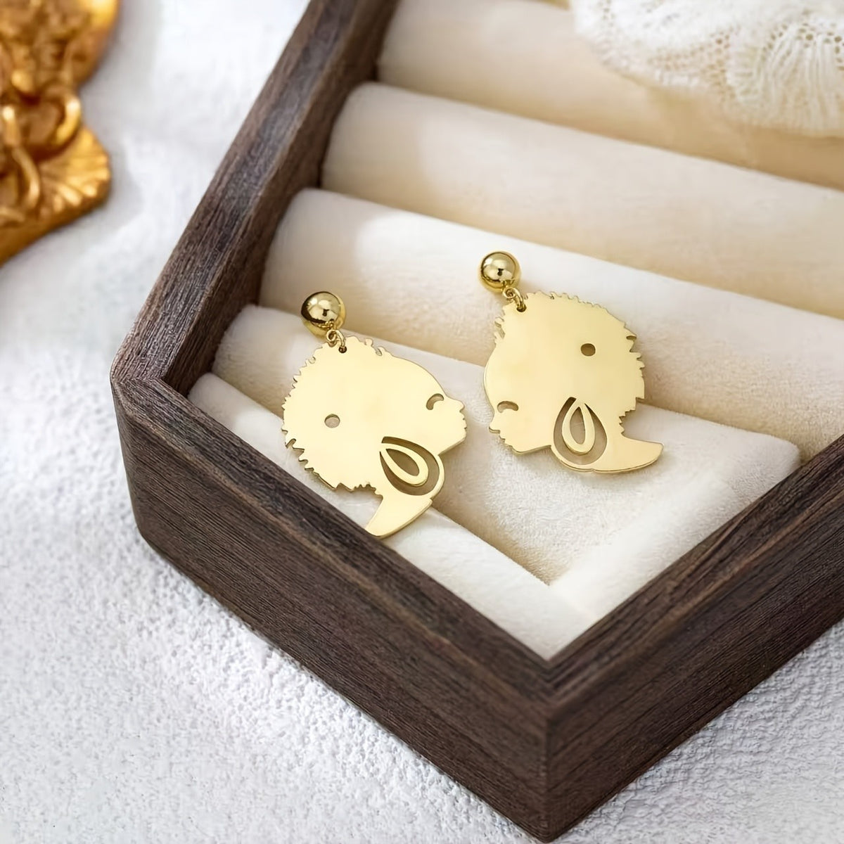 Vintage Abstract Face Silhouette Earrings