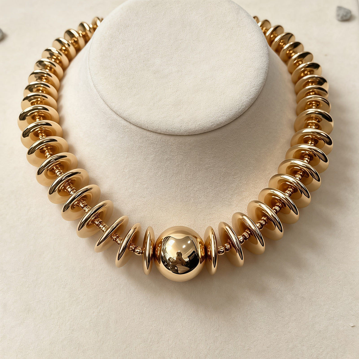 Geometric Disc Bead Necklace