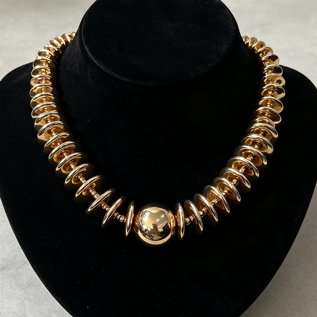 Geometric Disc Bead Necklace