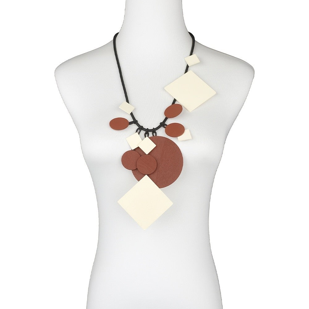 Asymmetric Geometric Circle Necklace