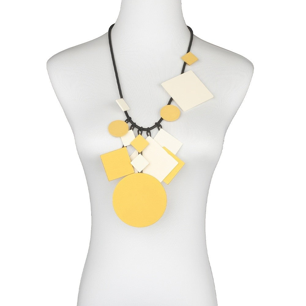 Asymmetric Geometric Circle Necklace