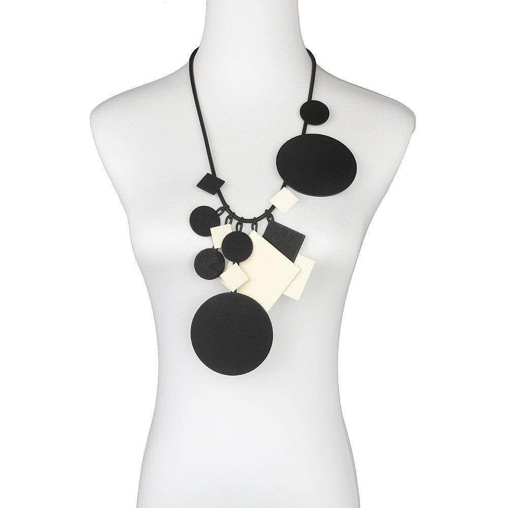Asymmetric Geometric Circle Necklace