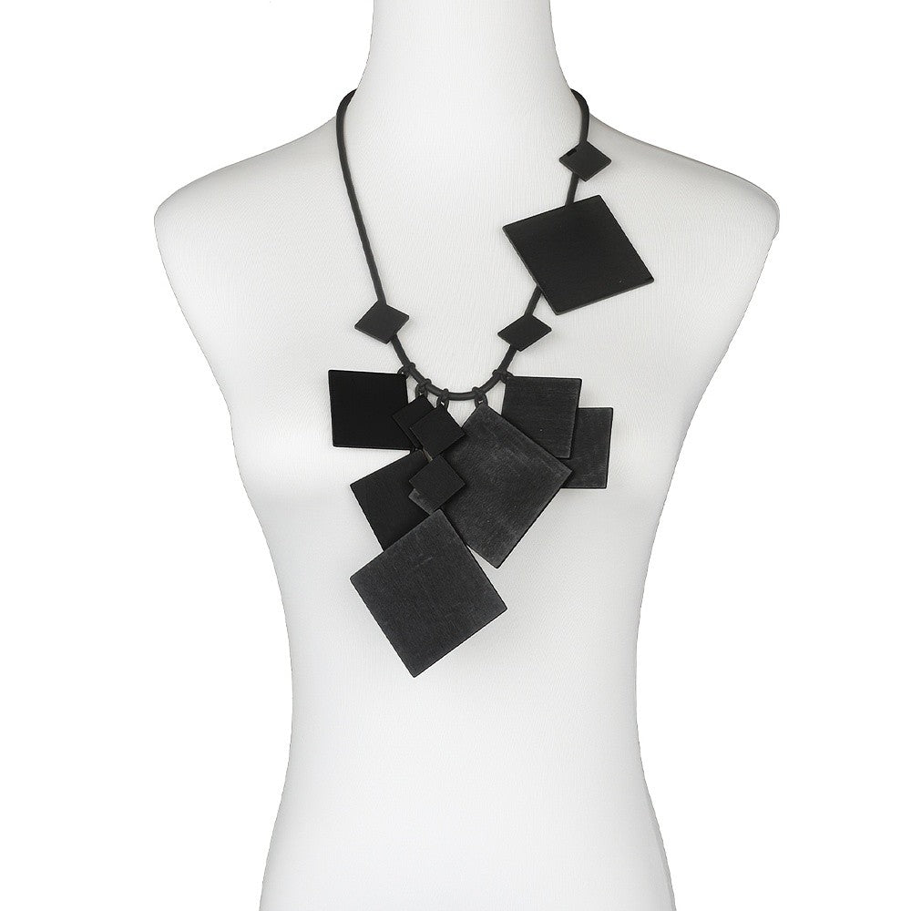 Asymmetric Geometric Circle Necklace