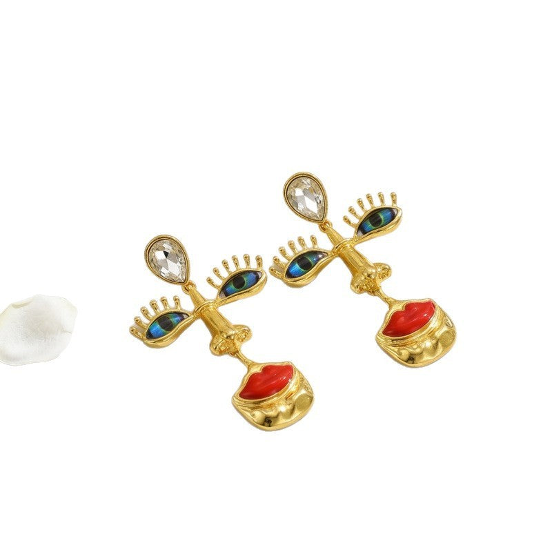 Vintage Art Face Drop Earrings