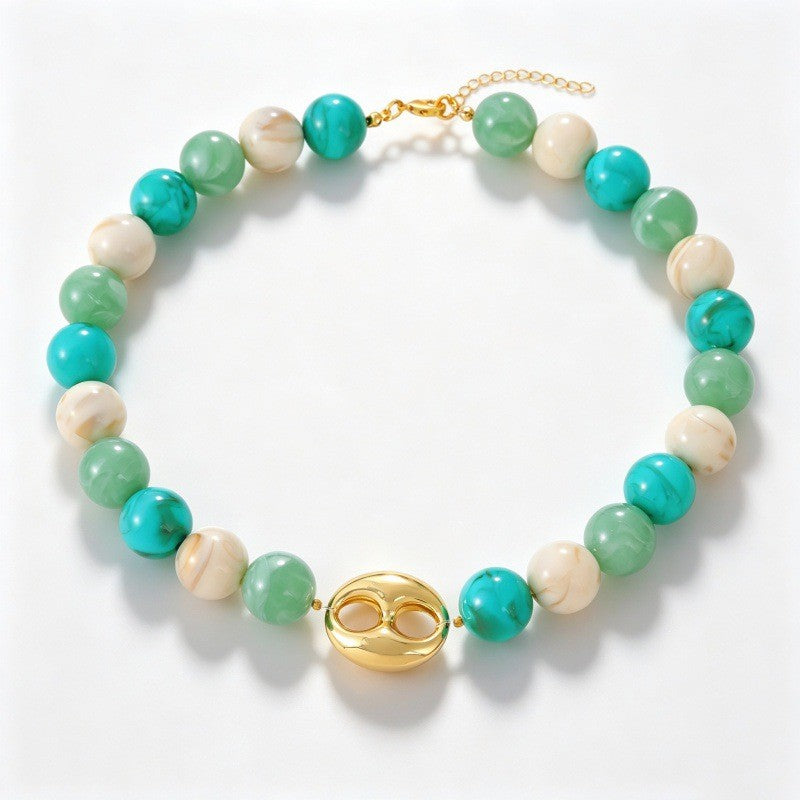 Multicolor Beaded Pig Nose Necklace