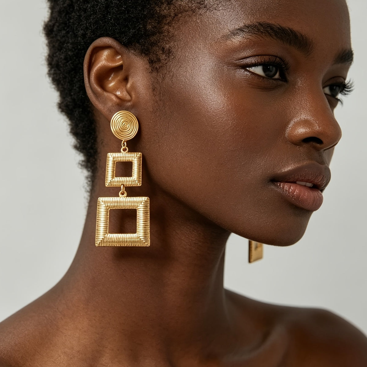 Geometric Square Drop Earrings