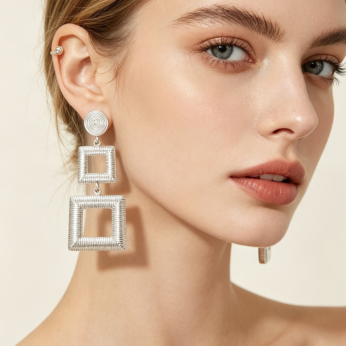 Geometric Square Drop Earrings