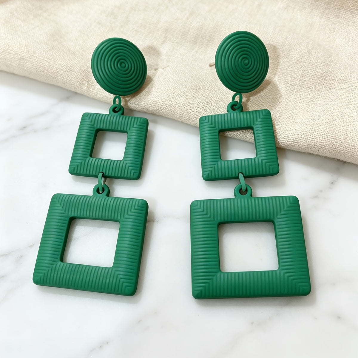 Geometric Square Drop Earrings