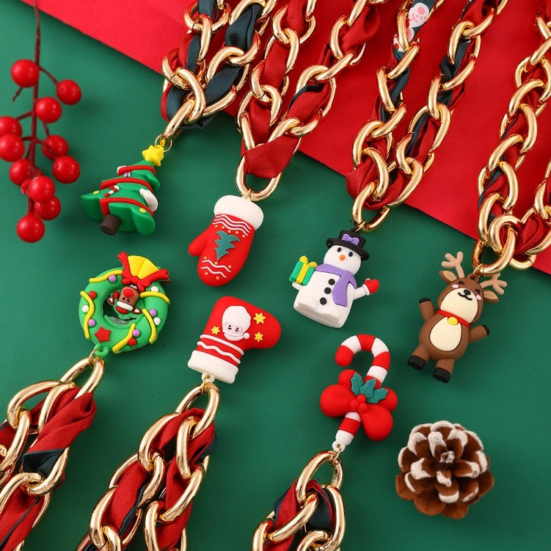 Christmas Charm Woven Chain Necklace