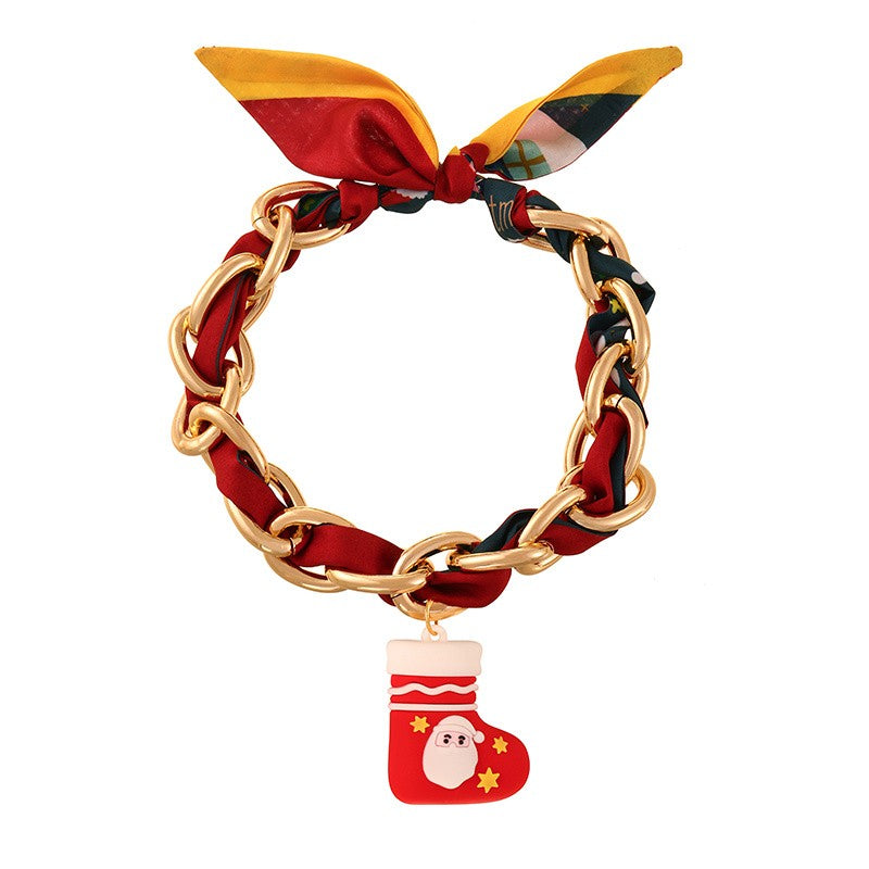Christmas Charm Woven Chain Necklace