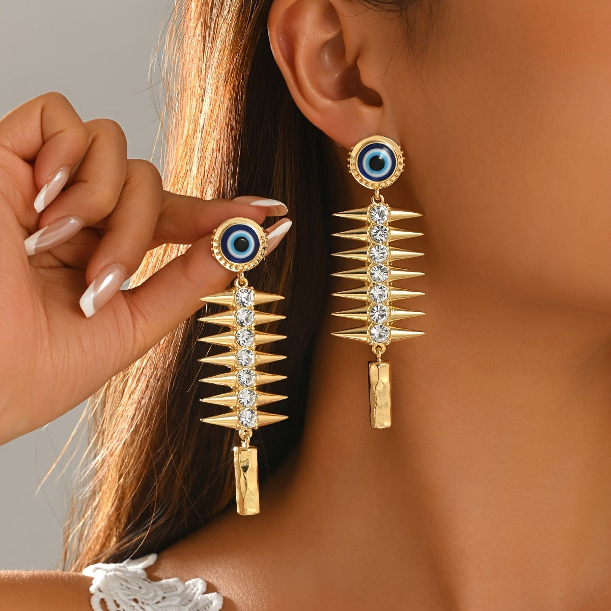 KC Evil Eye Spike Earrings