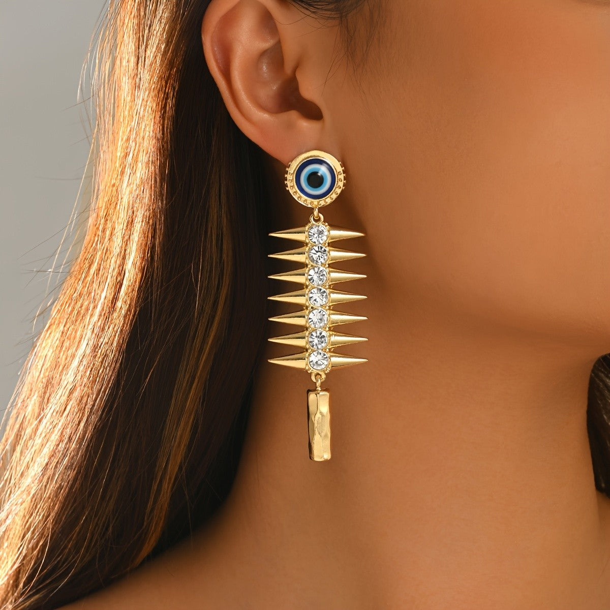 KC Evil Eye Spike Earrings