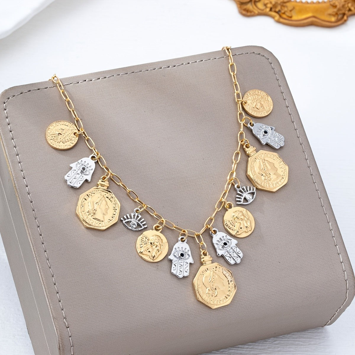 Vintage Coin Charm Necklace