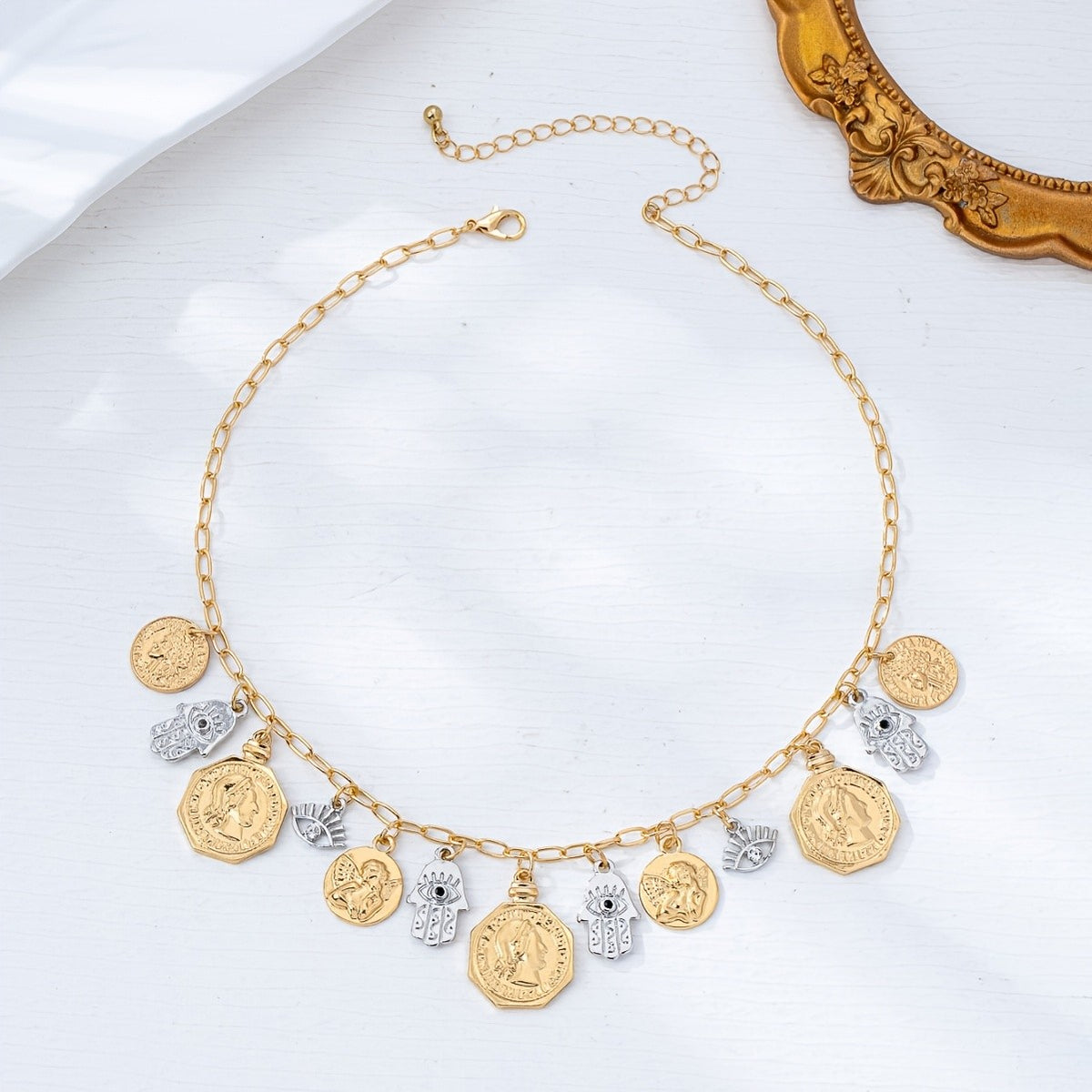 Vintage Coin Charm Necklace