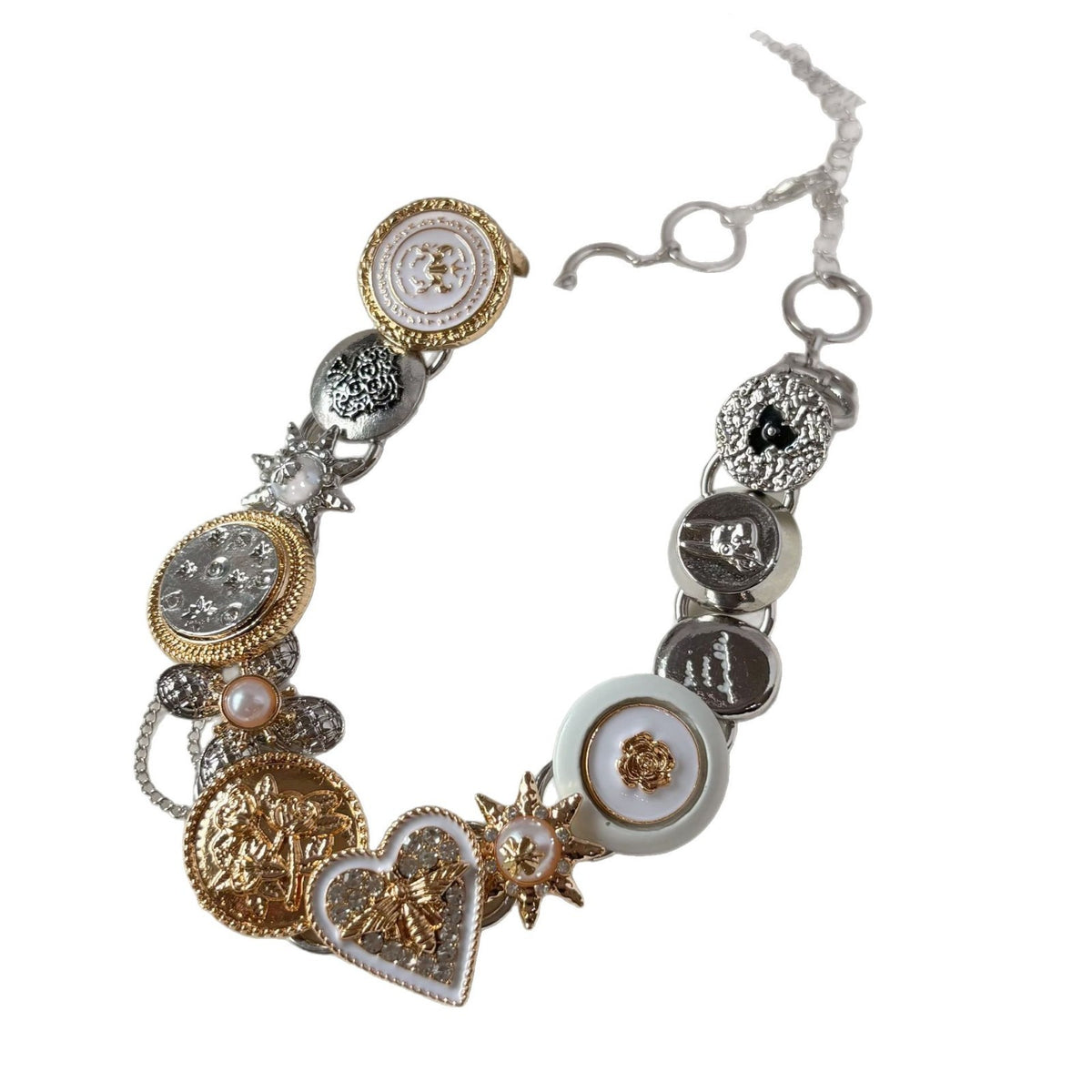 Vintage Mixed Medal Collar Necklace
