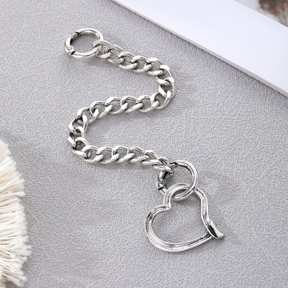 Vintage Large Heart Link Bracelet