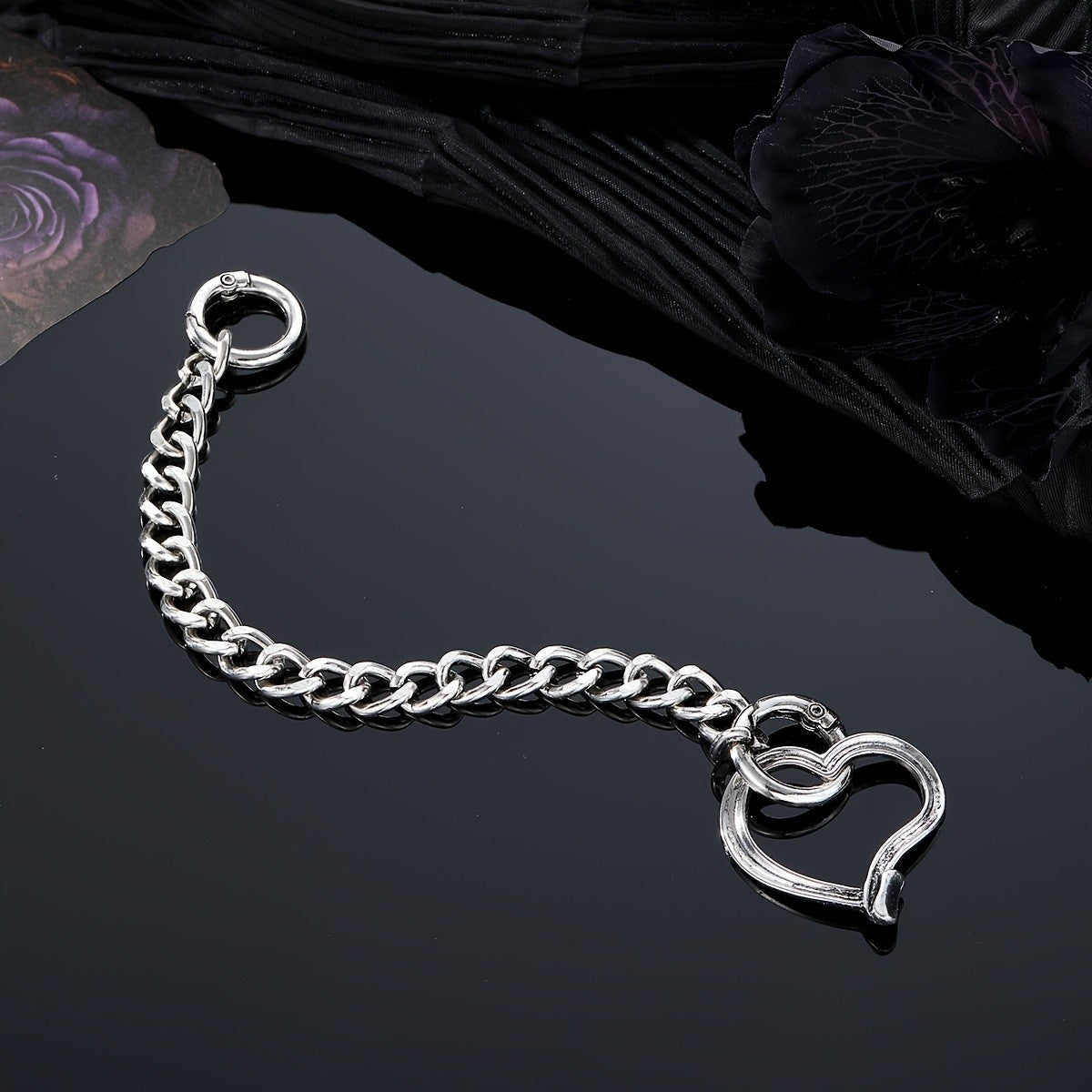 Vintage Large Heart Link Bracelet