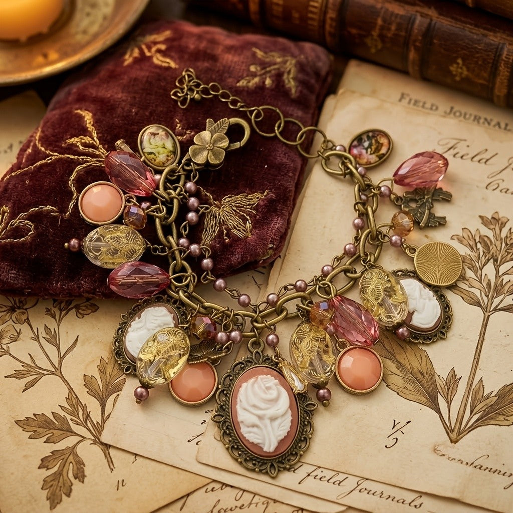 Vintage Multi-charm Cameo Bracelet