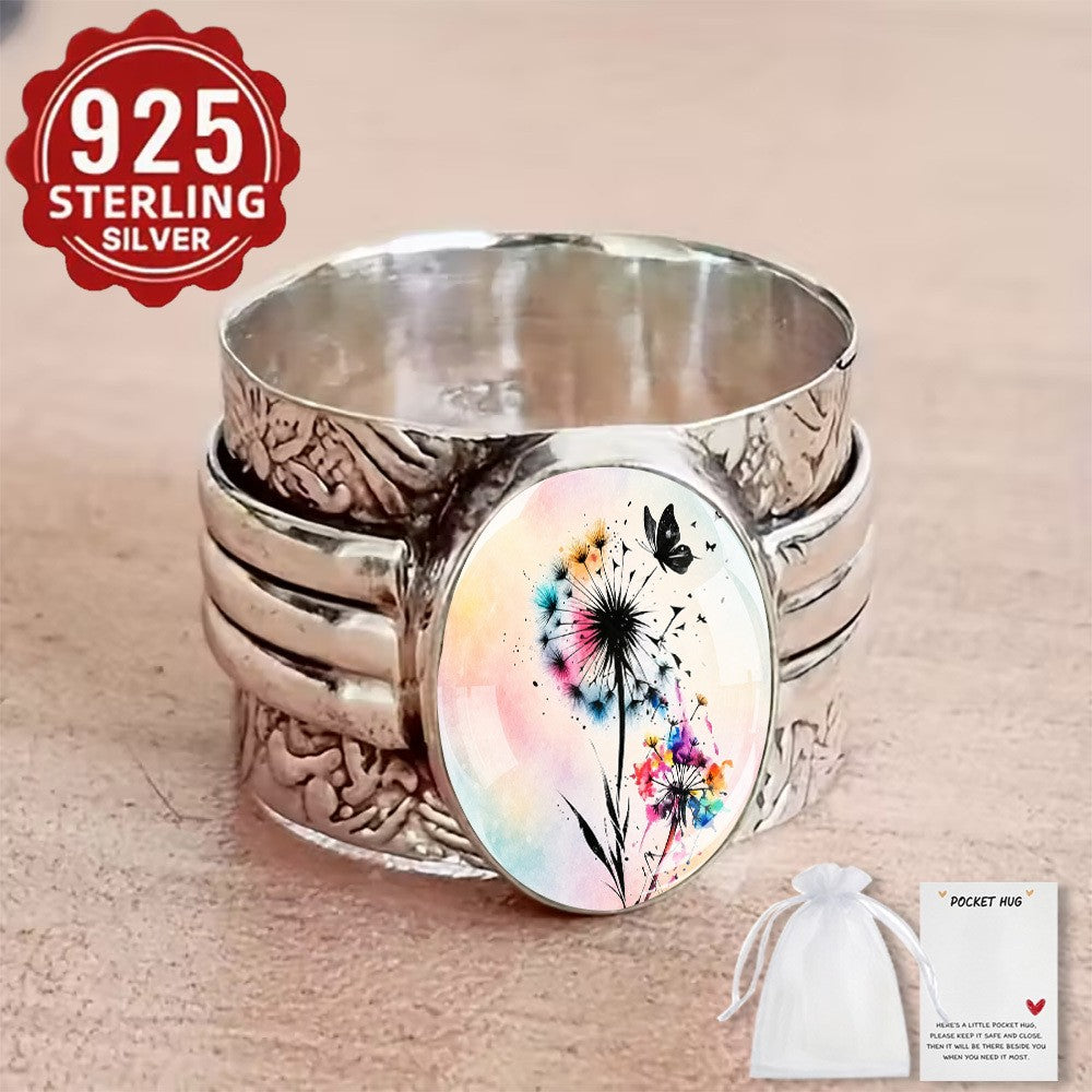 S925 Dandelion Butterfly Ring