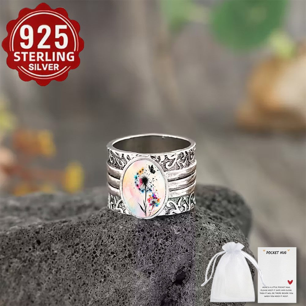 S925 Dandelion Butterfly Ring