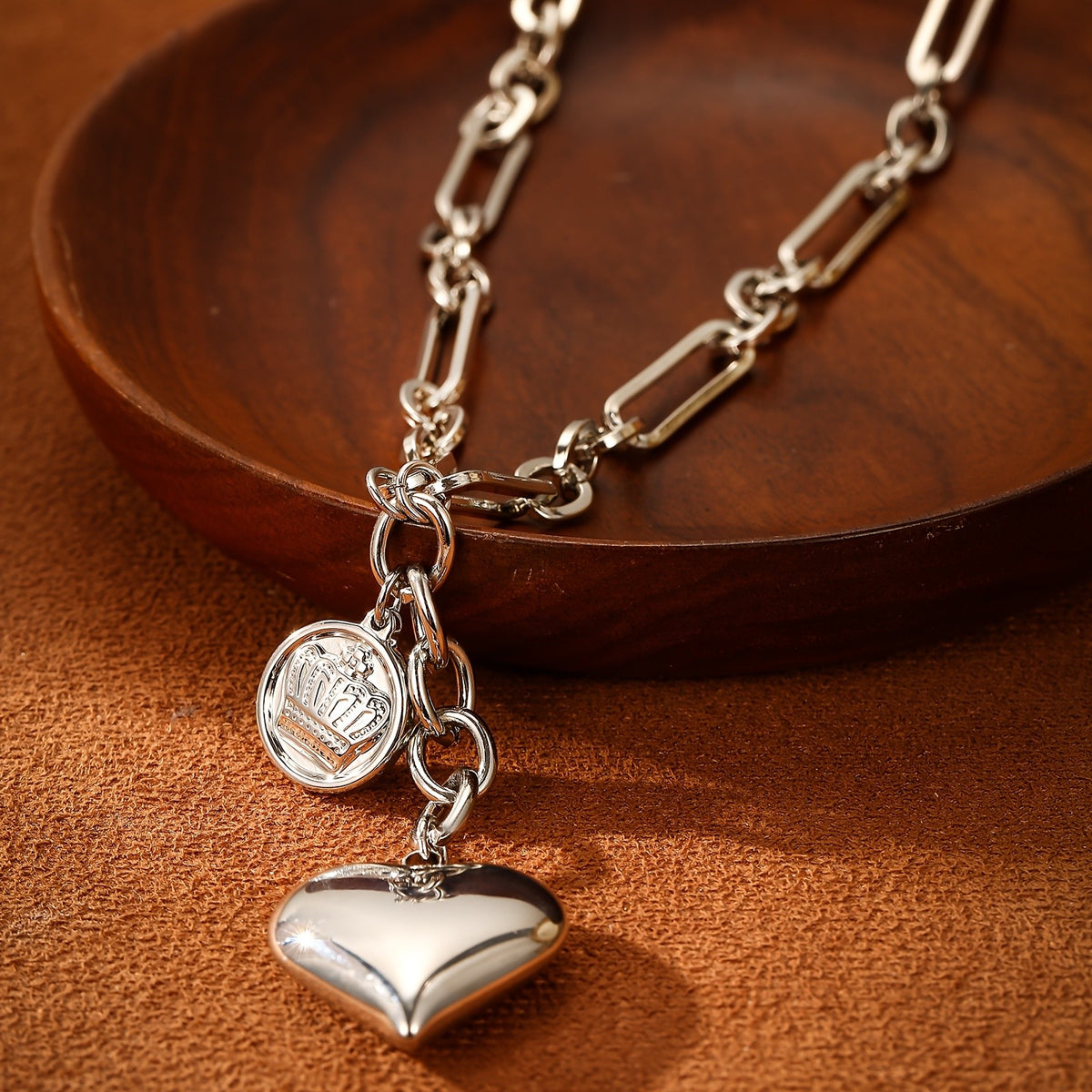 KC Crown Heart Chain Necklace