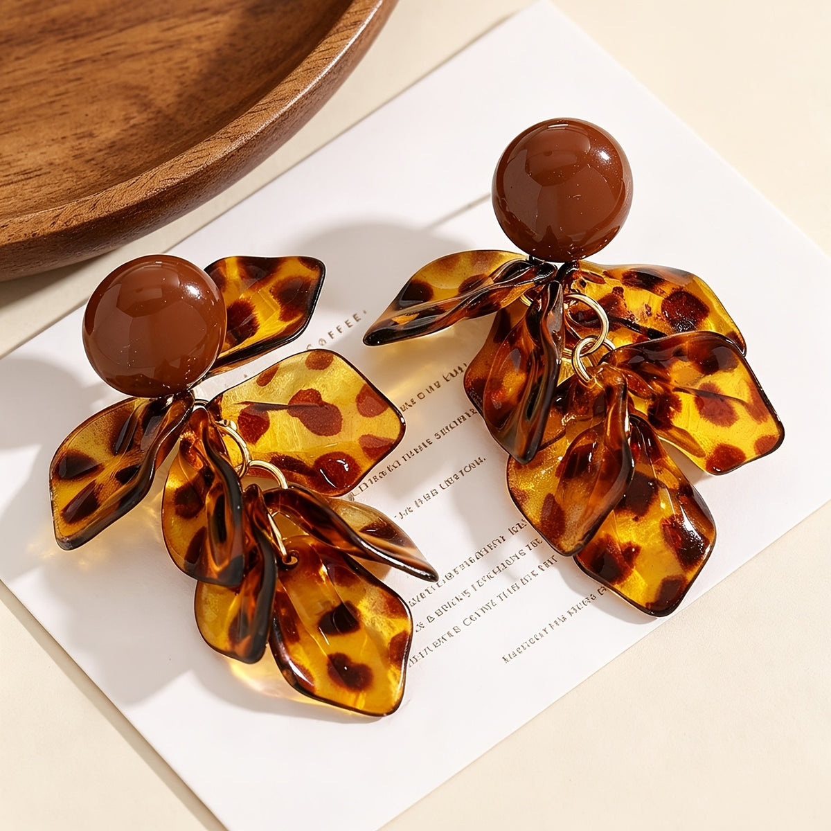 Vintage Layered Leaf Drop Earrings