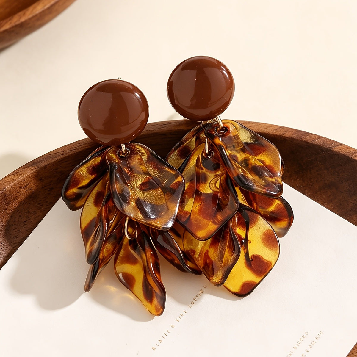 Vintage Layered Leaf Drop Earrings