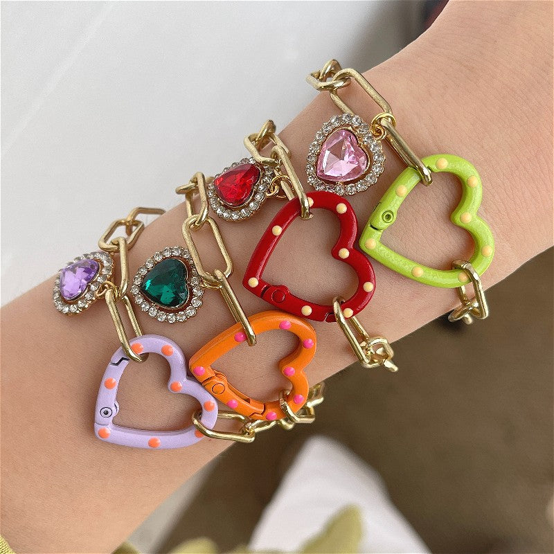 18k Heart Spring Buckle Bracelet