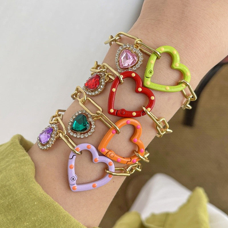 18k Heart Spring Buckle Bracelet
