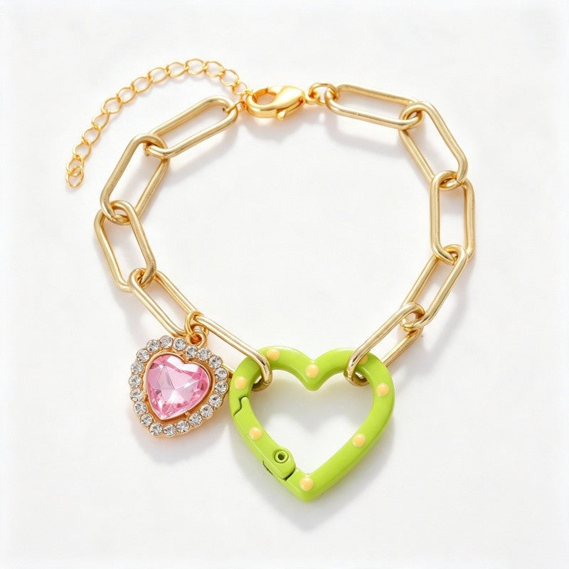 18k Heart Spring Buckle Bracelet