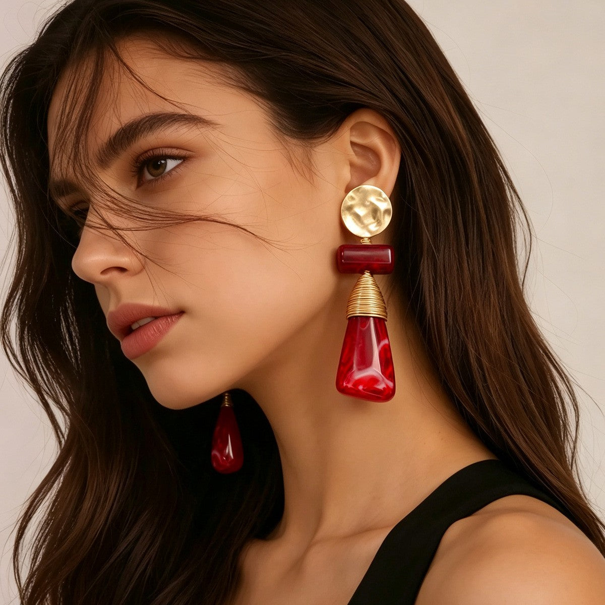 Geometric Resin Drop Earrings