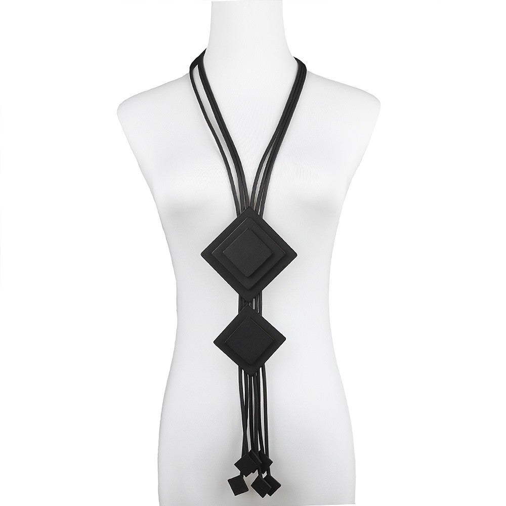 Geometric Double Diamond Y-Necklace