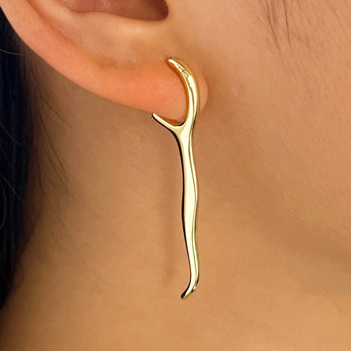 Asymmetric Abstract Metal Drop Earrings
